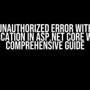 401 Unauthorized Error with JWT Authentication in ASP.NET Core Web API: A Comprehensive Guide